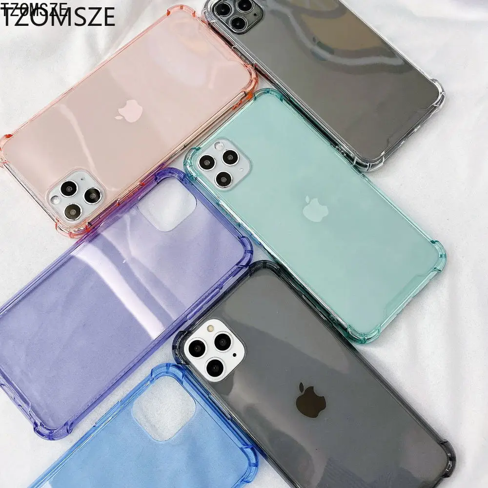 Чехол для iPhone 13 12 mini 11 Pro Max XR XS 6S 7 8 Plus прозрачный противоударный силиконовый