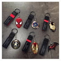 disney marvel avengers keychains cartoon iron man captain america spiderman car key childrens bag pendant keyring gift