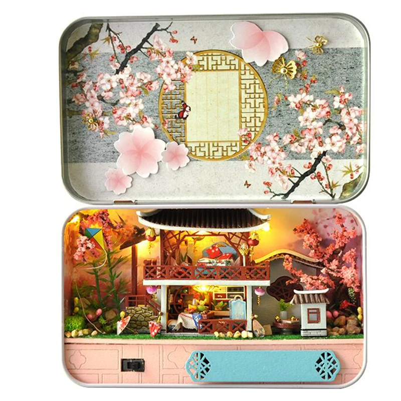 Кукольный домик Миниатюрная игрушка с мебельная коробка театр DIY Миниатюрный дом