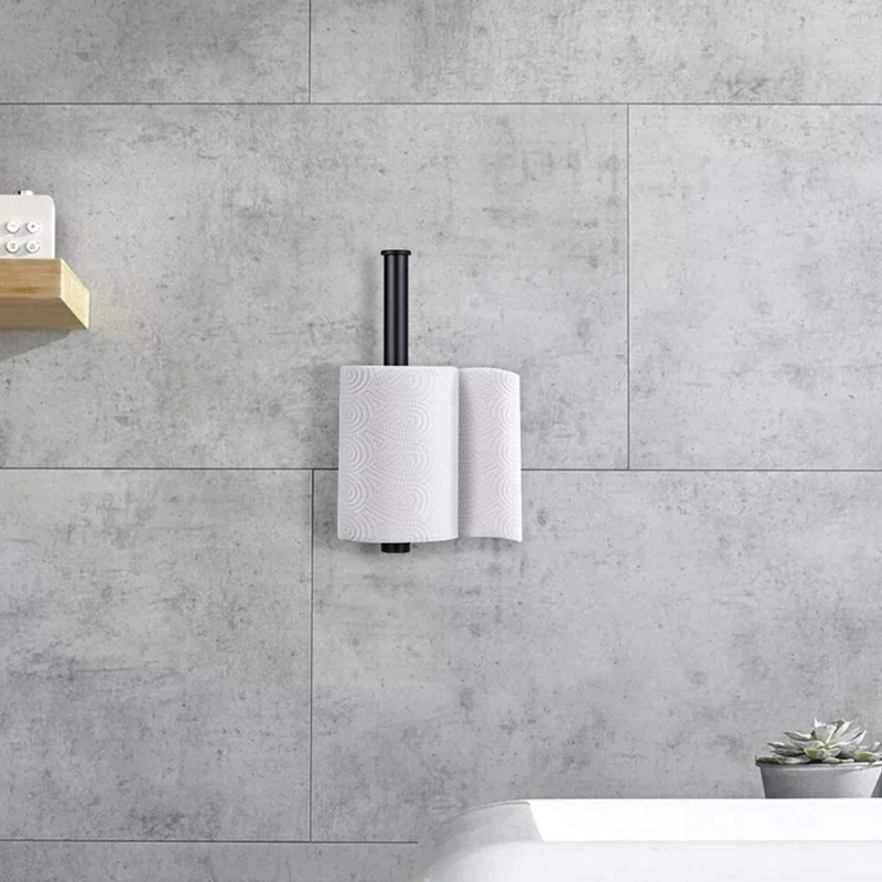 

Paper Towel Holder, Stainless Steel Large Rolls Paper Towel Rack Long Tissue Roll Dispenser Hanger for Parlour Bathroom