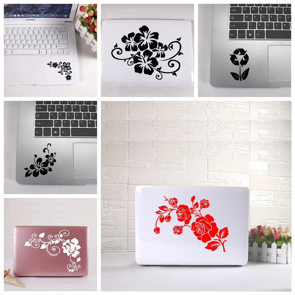 Красивые Цветочные наклейки для ноутбука виниловые клавиатуры