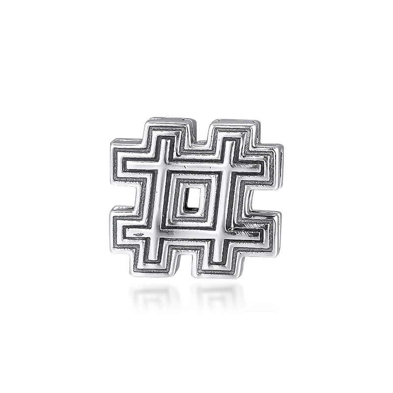 

Fit Pandora Bracelets Letters Clips Letter Hashtag Charms 925 Sterling Silver Original Beads for Women DIY Jewelry Making