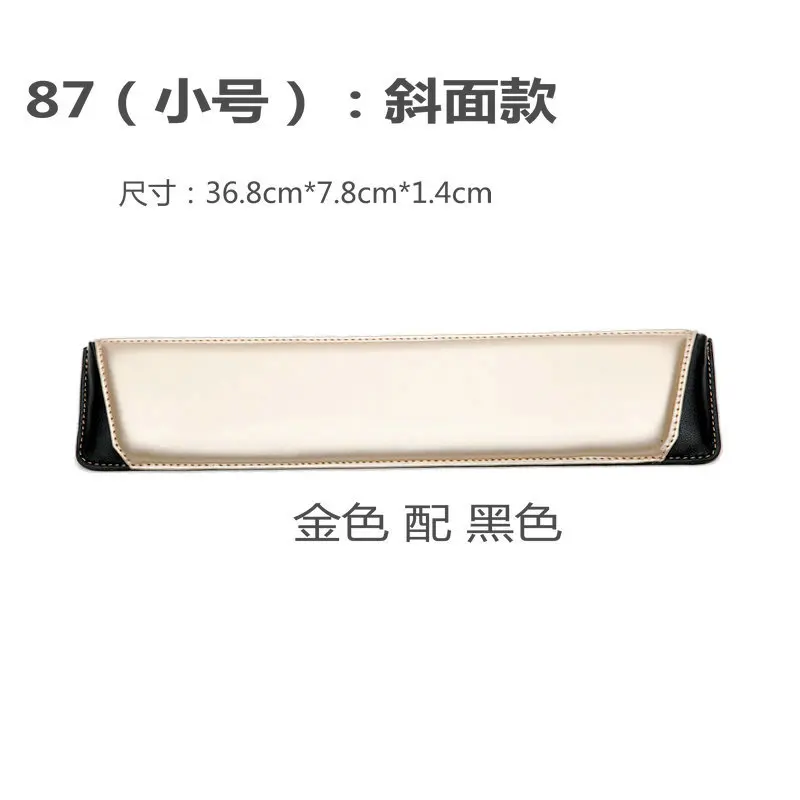 Gold black for 87 Heculas рук кожи Подставка для запястий скос дизайн Мышь коврик для 87/104/108 механическая клавиатура - Цвет: Gold black for 87