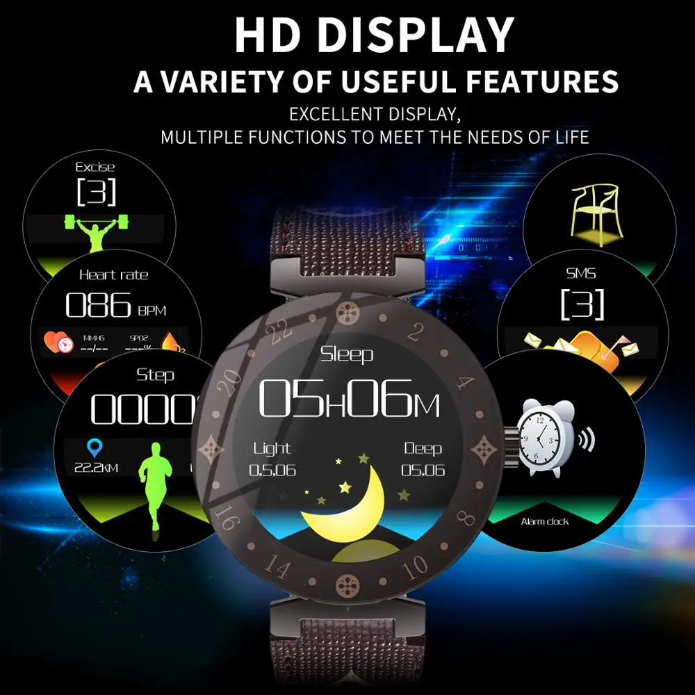 Модные элегантные женские Смарт-часы LV88S для девочек подарок фитнес кожаные часы