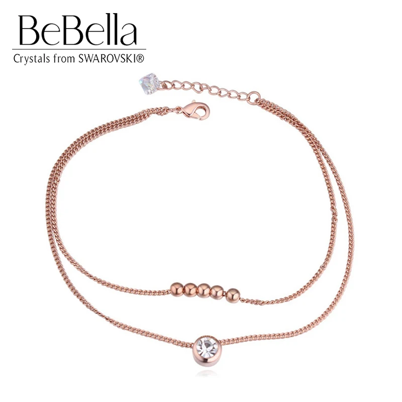 BeBella Круглый Шарм Роуз цвет золотистый позолоченный браслет на ногу для девочек