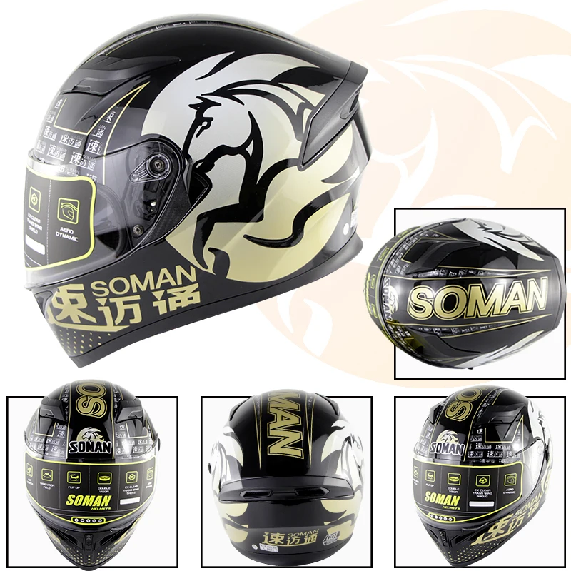 Soman полный шлем мотоциклетный ECE руля флип поддержка шлем мото байк Cascos Para Motos Capacete Racing Healmet Abs