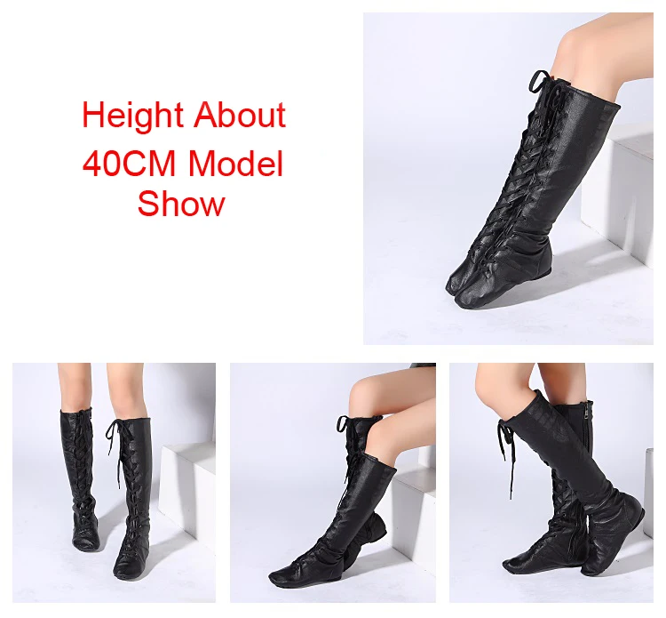 Женские высокие танцевальные ботинки из натуральной кожи с боковой молнией обувь для балета йоги фитнеса