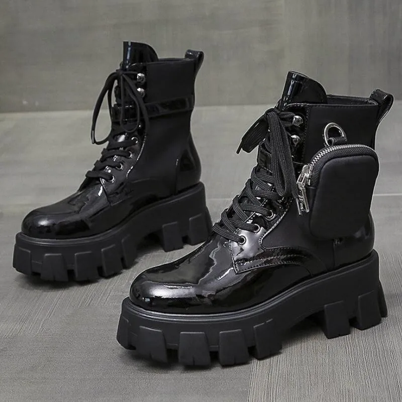 

Thick heel women's boots new winter low-heel round toe mid-tube womens Martin boots fashion warm casual women motorcycle boots