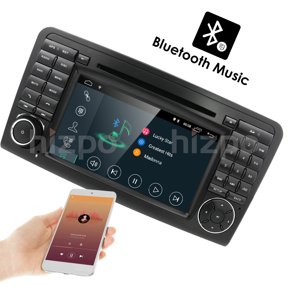 2Din 7 дюймов Android9.0 CarDVD плеер для Mercedes Benz/ML/GL Класс W164 ML350 ML500 GL320 Canbus 4GWifi gps радио CAM