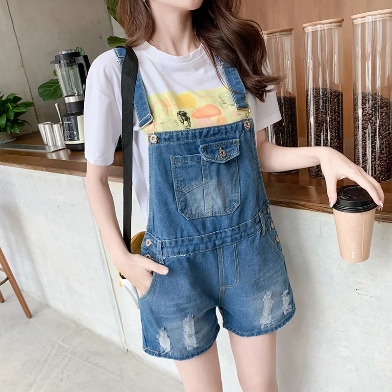 2020 летние кавайные женские комбинезоны обычные шорты повседневные джинсовые в