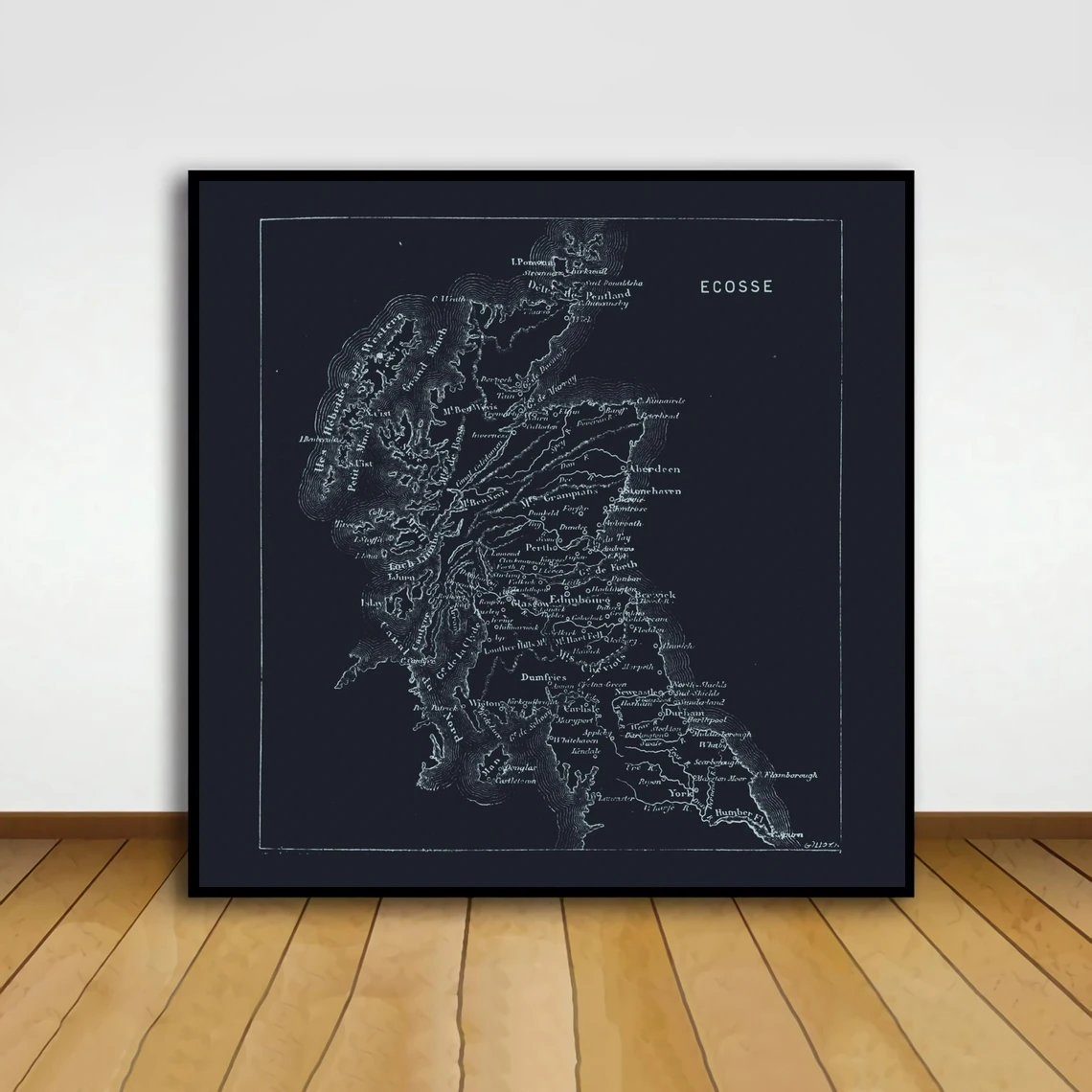 

Карта Шотландии в античном стиле-карта с наброском, Минималистичная карта Шотландии, профессиональная репродукция