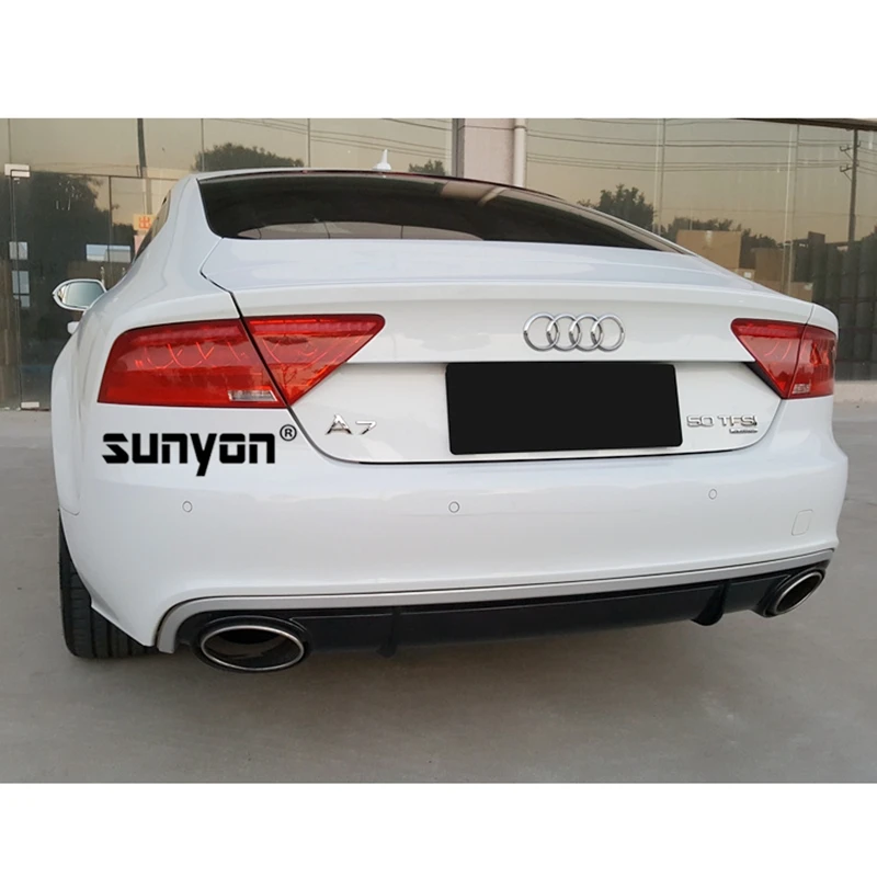 A7 задний бампер для губ Диффузор с выхлопной трубы глушителя для Audi A7 стандартный бампер 2009- RS7 стиль
