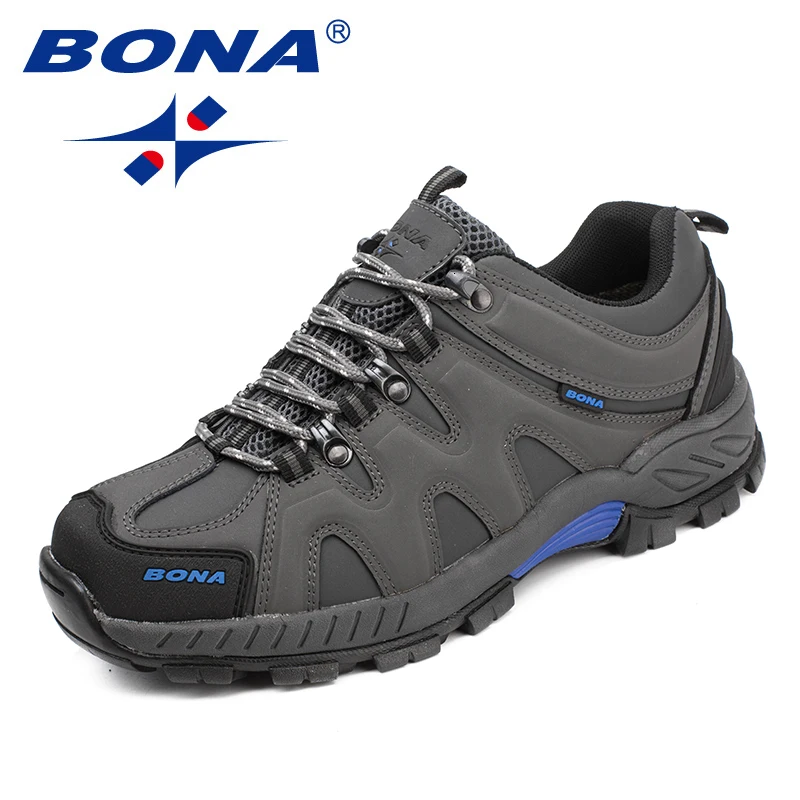 BONA Winter Hiking Shoes For Men Anti-skid Waterproof travel Boots Man Sport Shoes Outdoor Jogging Trekking Lace Up Sneakers