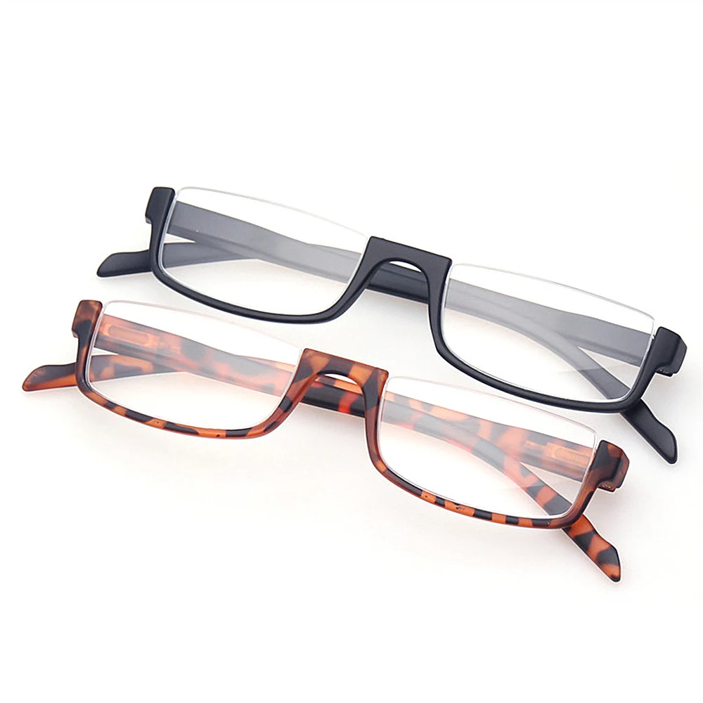

Turezing Fashion Plastic Frame Half Frame Reading Glasses Spring Hinge Men and Women Reader Eyeglasses 0~600