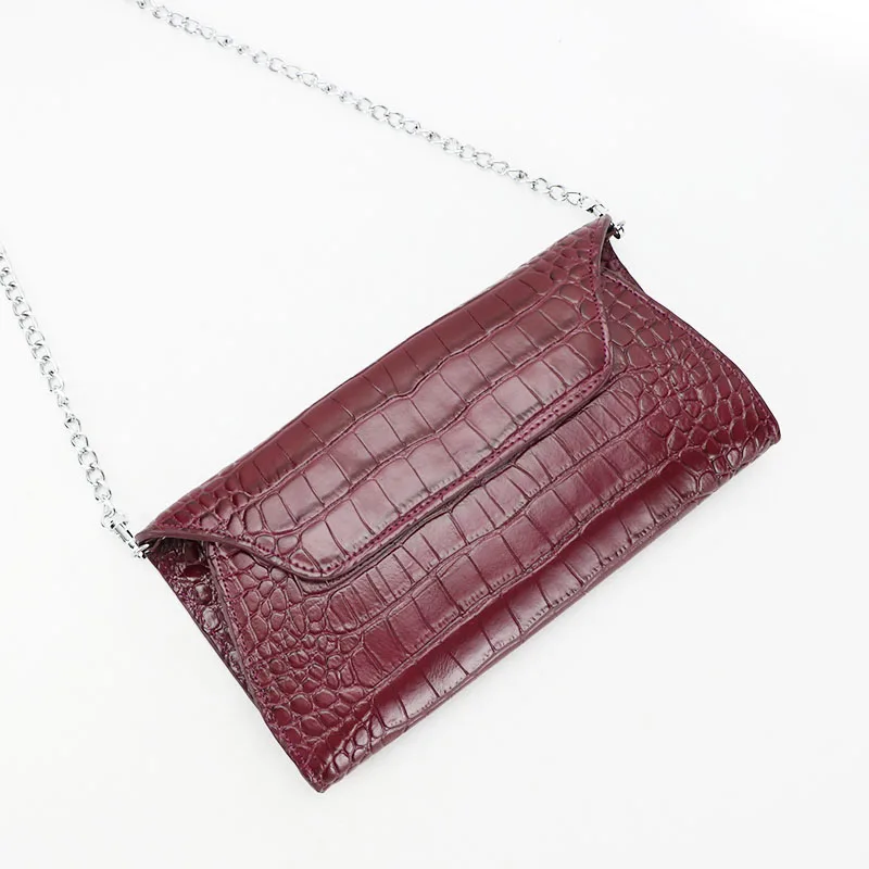 Сумка-клатч женская из коровьей кожи с крокодиловым узором | Багаж и сумки