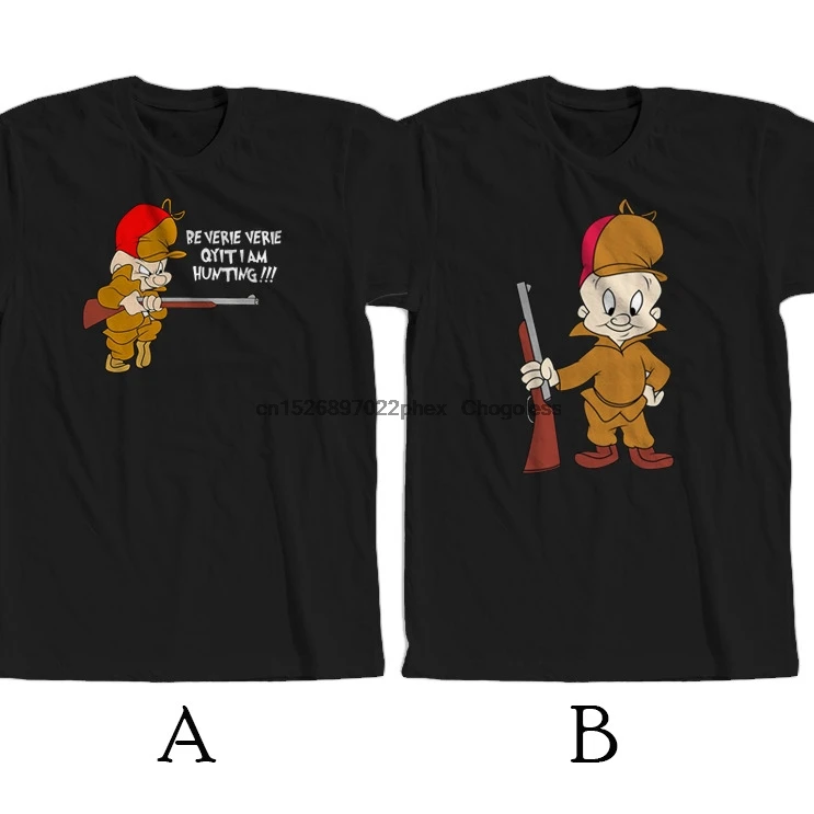Футболка с мультипликационным персонажем Elmer Fudd Looney Tunes новинка 100% хлопок|Мужские