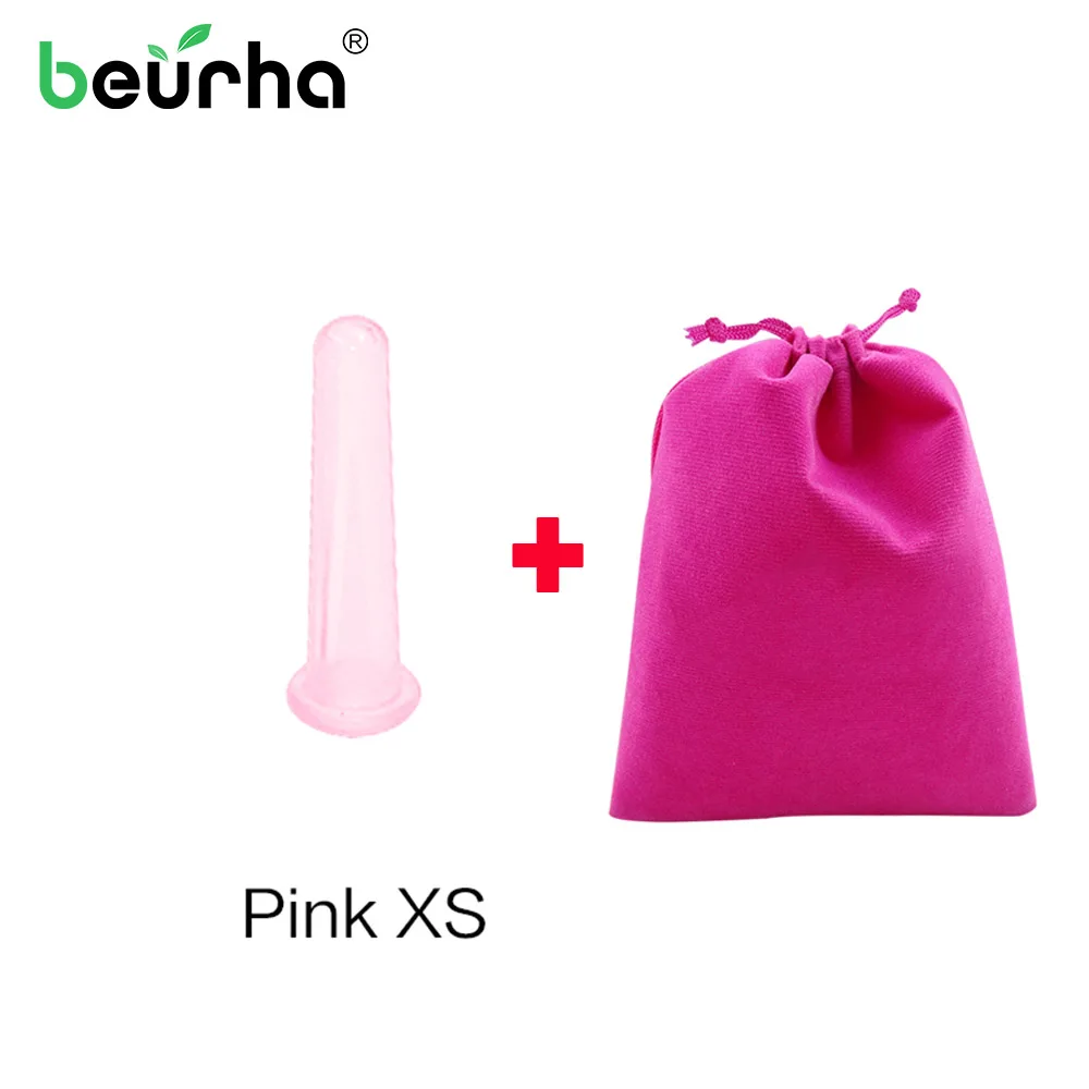 1 piece Pink XS 1 шт. S/M/L/XL силиконовые вакуумные чашки для расслабления шеи спины медицинский массажер банки для антицеллюлитного здоровья с мешком - Цвет: 1 piece Pink XS