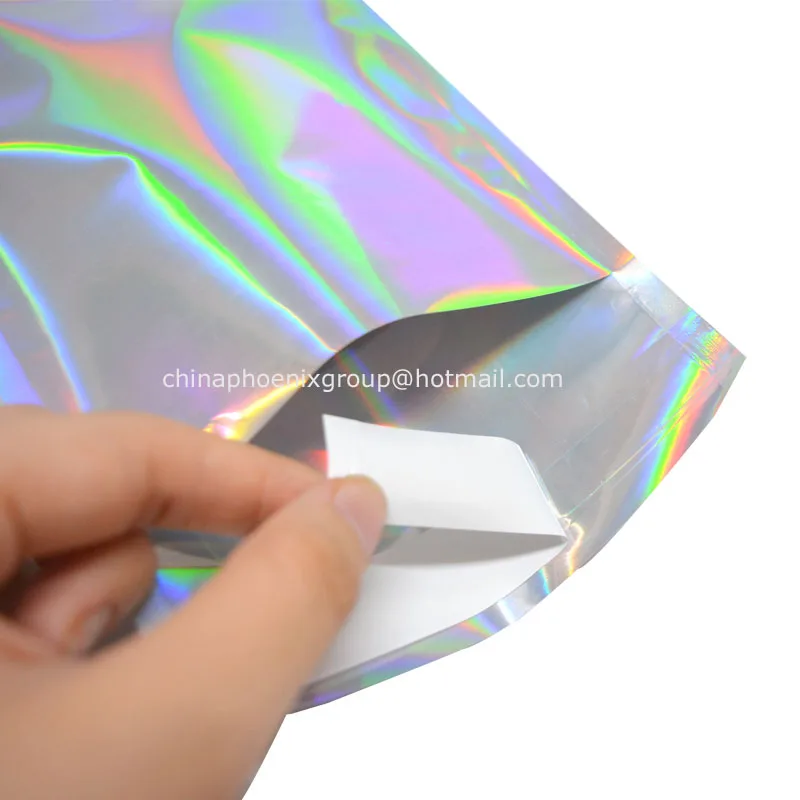 Клейкий мешочек с голограммой из алюминиевой фольги 100 шт. курьерские пакеты для