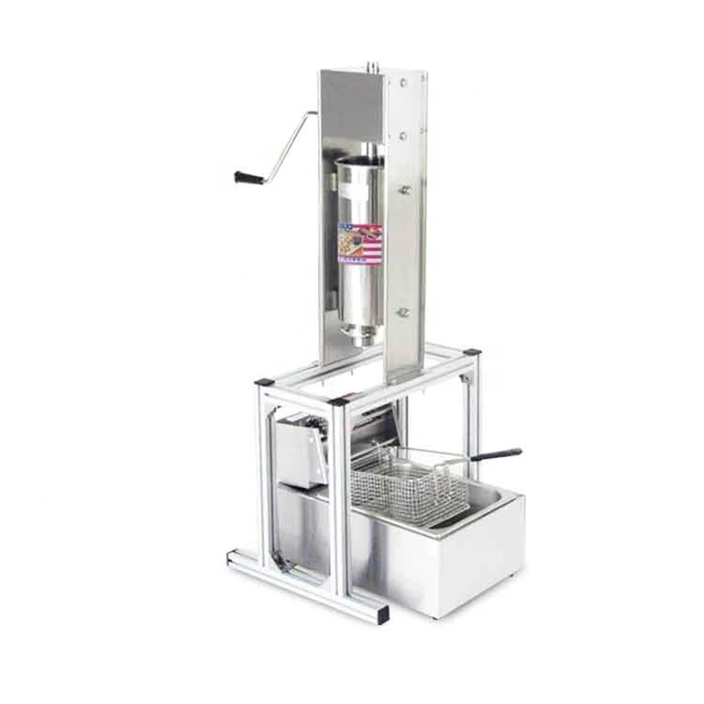 

2PCS/SET Commcerial 5L Churros Churrera Maker Machine +6L Electric Deep Fryer Spanish fritter machine With 5 Molds