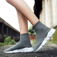 2021 woman chunky bootsblack summer stretch socks shoes slip on high sneakers spring casual breathable ankle boot ladies shoes
