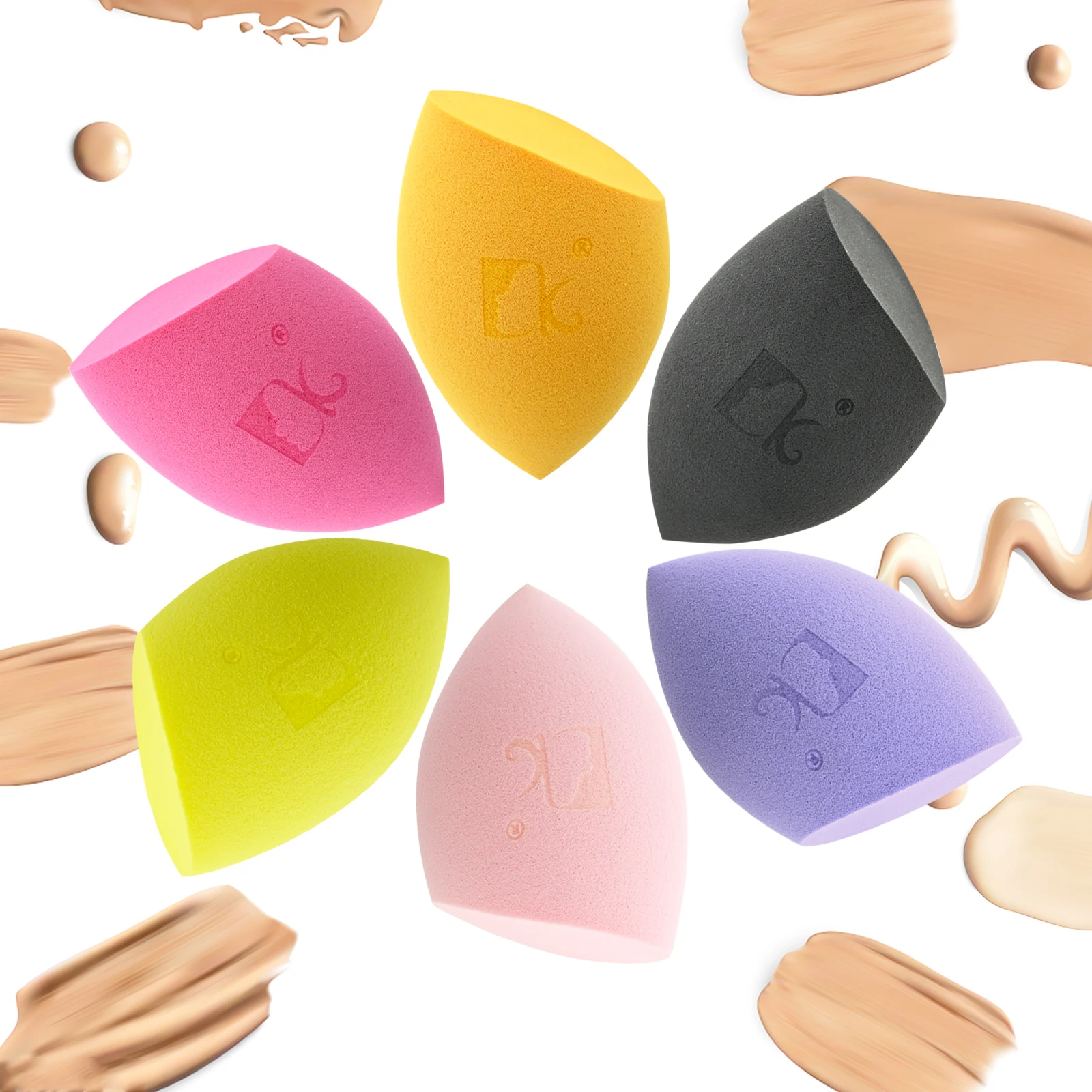 

Dolovemk bevel-cut shape beauty egg, latex-free sponge, makeup powder puff, suitable for facial makeup, dry or wet use