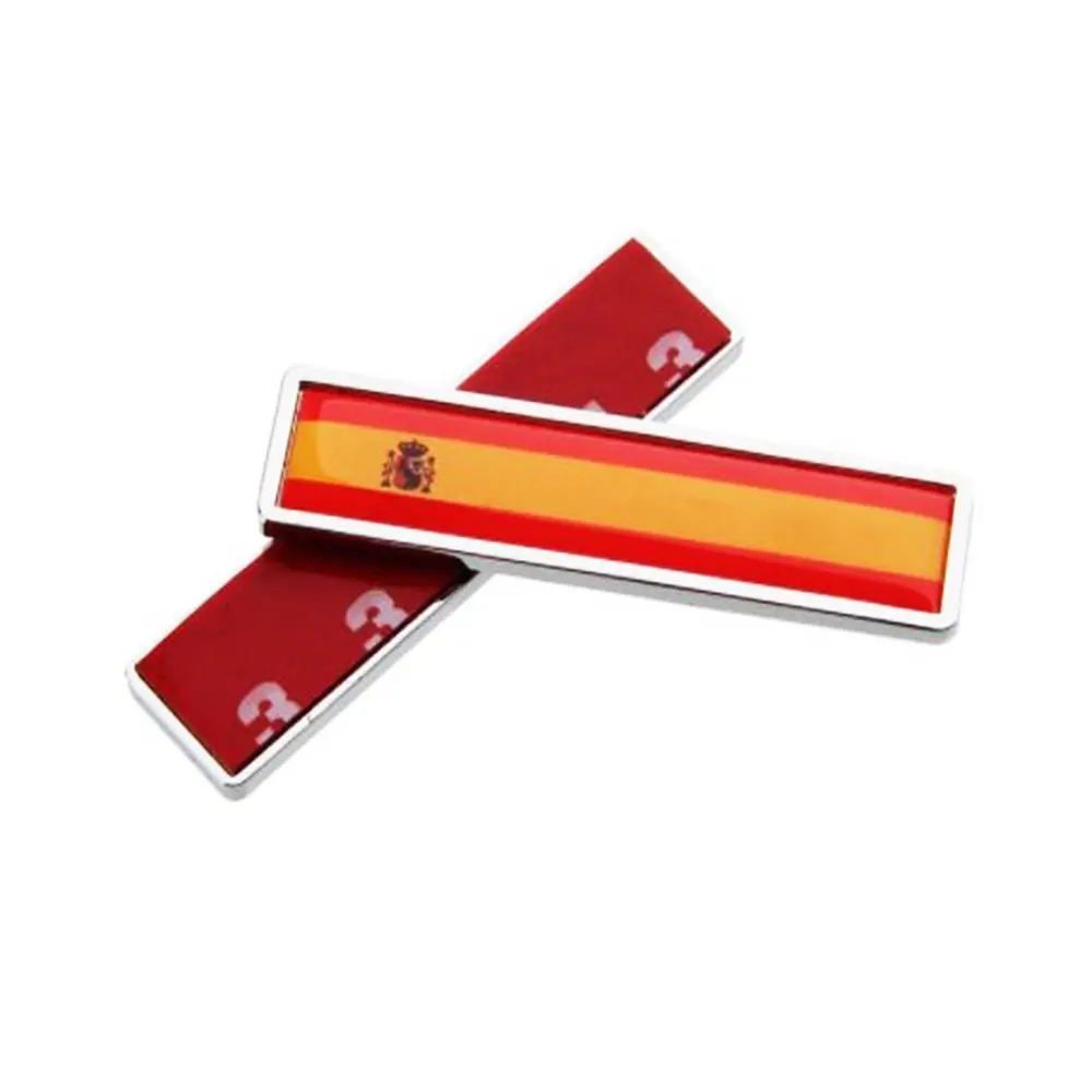 1 Pair 3D Car Metal Sticker Aluminum Spain National Flag Body Trunk Logo Auto Motorcycle Personality Decoration Car|Наклейки на