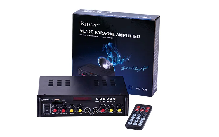Kinter 007 усилитель звука аудио для динамика 30 Вт* 2CH AC источник питания DC12V Поддержка bluetooth 4,2 USB TF вход FM металлический корпус