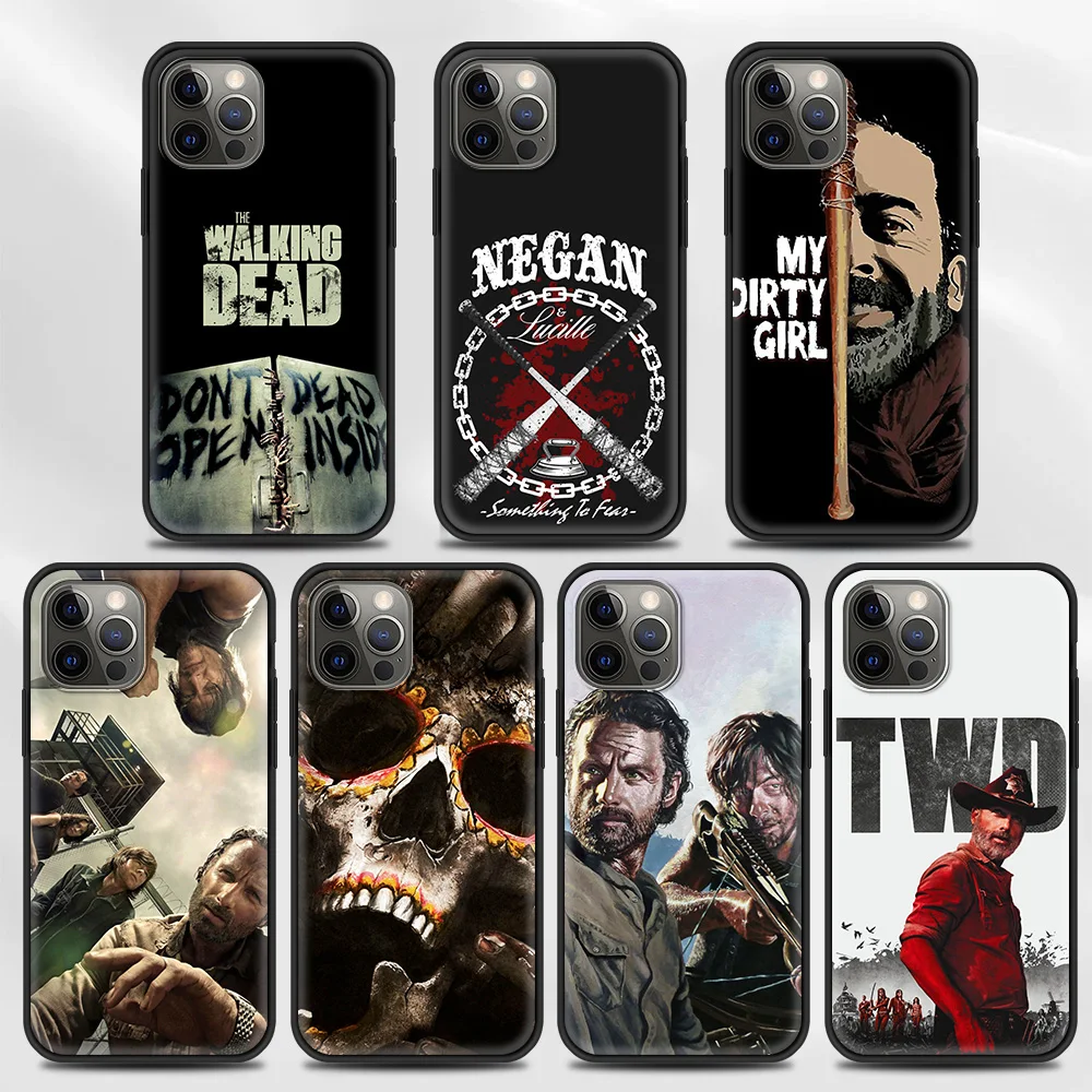 

The walking dead Phone Case For iPhone 11 13 12 Pro Max XS XR X 8 7 6s 6 Plus 5 5S SE Black Soft TPU Fundas Coque