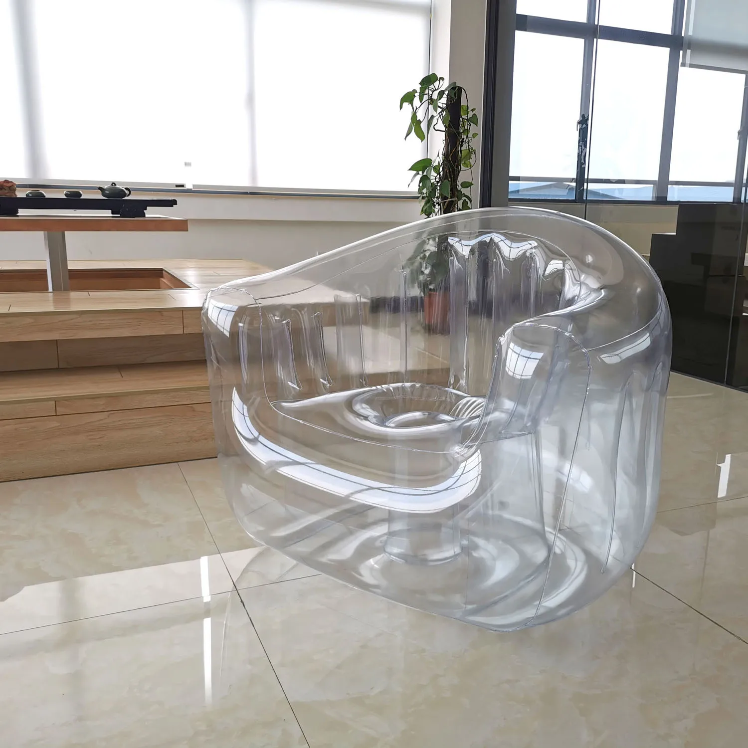 Lazy recliner inflatable sofa transparent outdoor inflatable chair art air sofa furniture balcony