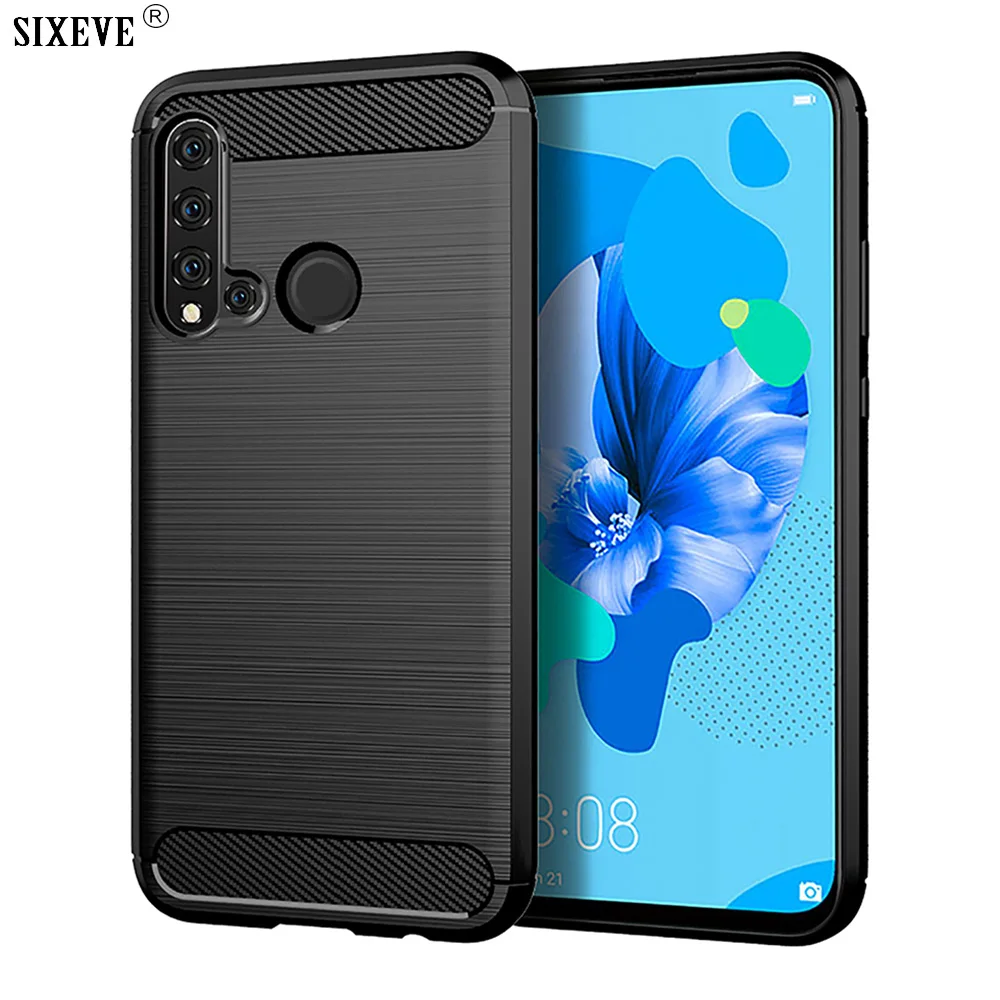 Роскошный Ударопрочный Мягкий чехол из углеродного волокна для Huawei Nova 2 2i 3 3i 3e 4 4e 5