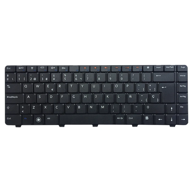 Клавиатура черная с испанской раскладкой для ноутбука Dell Inspiron N4010 14R N4020 N4030 N5030 M5030