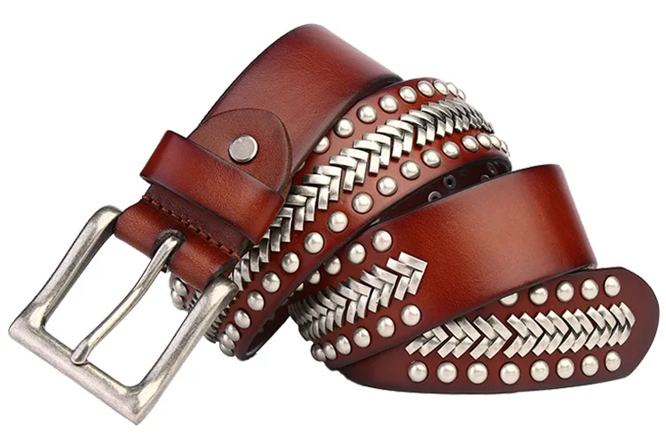 Free Shipping,2023 men new brand natural cow leather buckle belt.100% genuine leather belts.heavy rivet leather belt