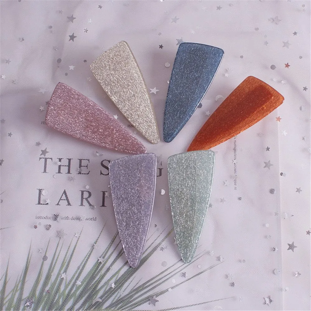 

Fashion Chic Colorful Women Acetic Acid Hairpin Geometric Triangle Hair Clip Barrette Hairband Bobby Pin Hair Accessories