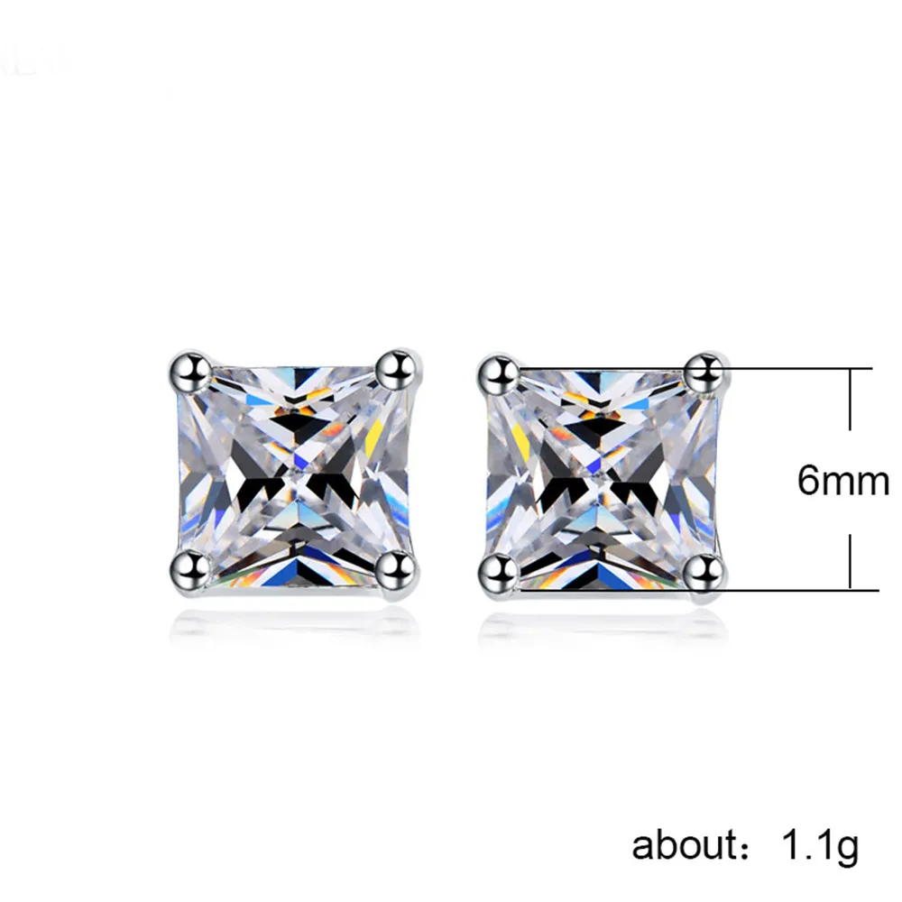 Элегантные серьги гвоздики Huitan с квадратным кубическим цирконием гало