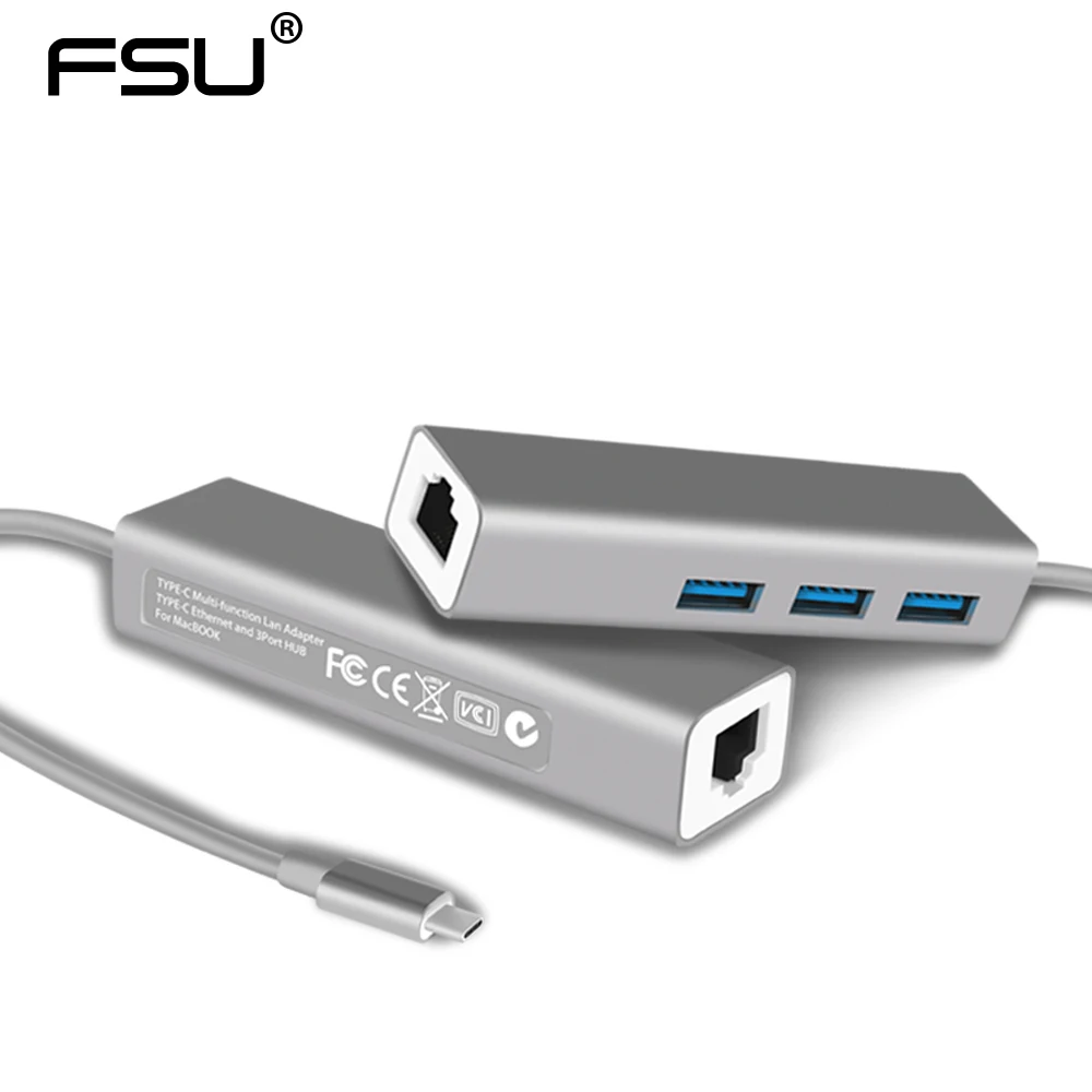 Фото Концентратор типа c 3 0 Мульти USB usb-хаб высокоскоростной 4 порта хаб RJ45 1000 Мбит/с для