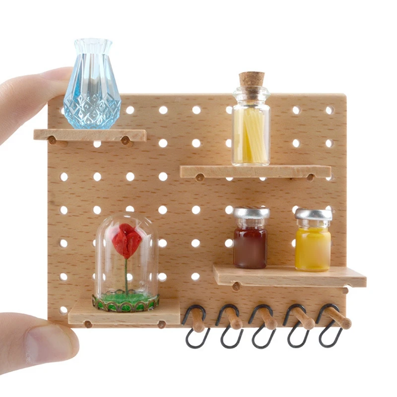

1/12 Dollhouse Miniatures Wooden Mini Simulation Food Rack for Kitchen Dining Toys