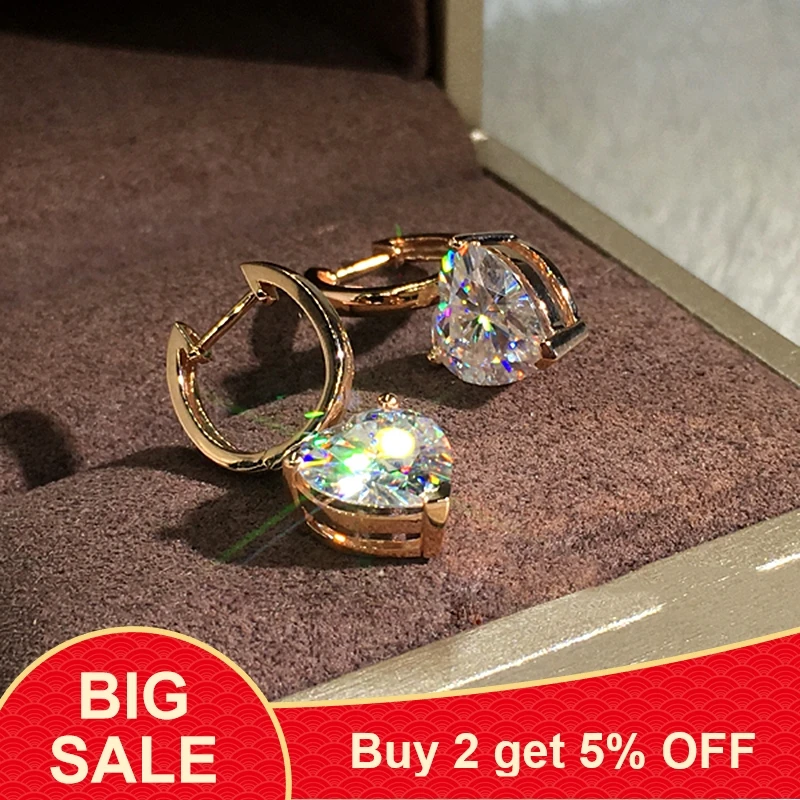 Роскошные женские маленькие серьги в форме сердца модные свадебные цвета