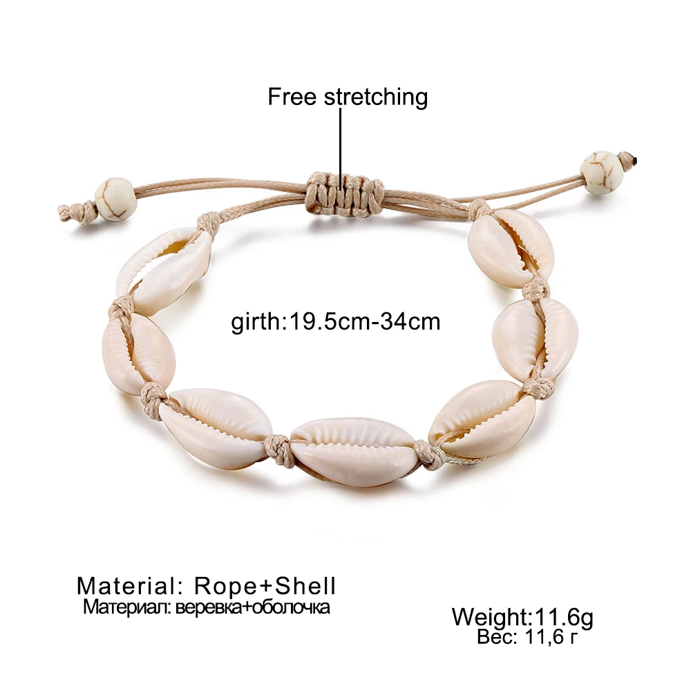 

KINFOLK Bohemian Trendy Shell Bracelets For Women Natural Seashell Handmade Bracelet For Women Beaded Strand Bracelet Charm