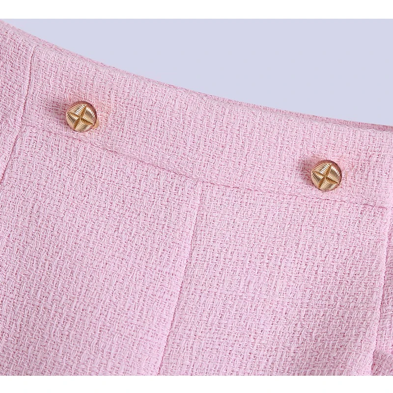 

2 Pieces Women ZA Blazer+Short Set 2021 Vintage Stylish Notched Short Jacket Coats+Shorts Double Breasted Outerwear