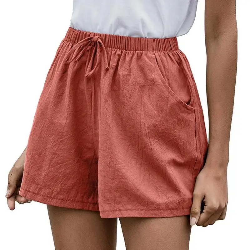

Summer Women Casual Loose Elastic Waist Beach Shorts A-Line Hot Pants Size