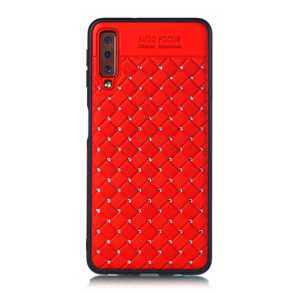 Luxury Glitter Weave Back Case for Samsung Galaxy A10 A20 A30 A50 M10 M20 M30 A6 Plus A9 A7 2018 Diamond Fitted Cover Shell |