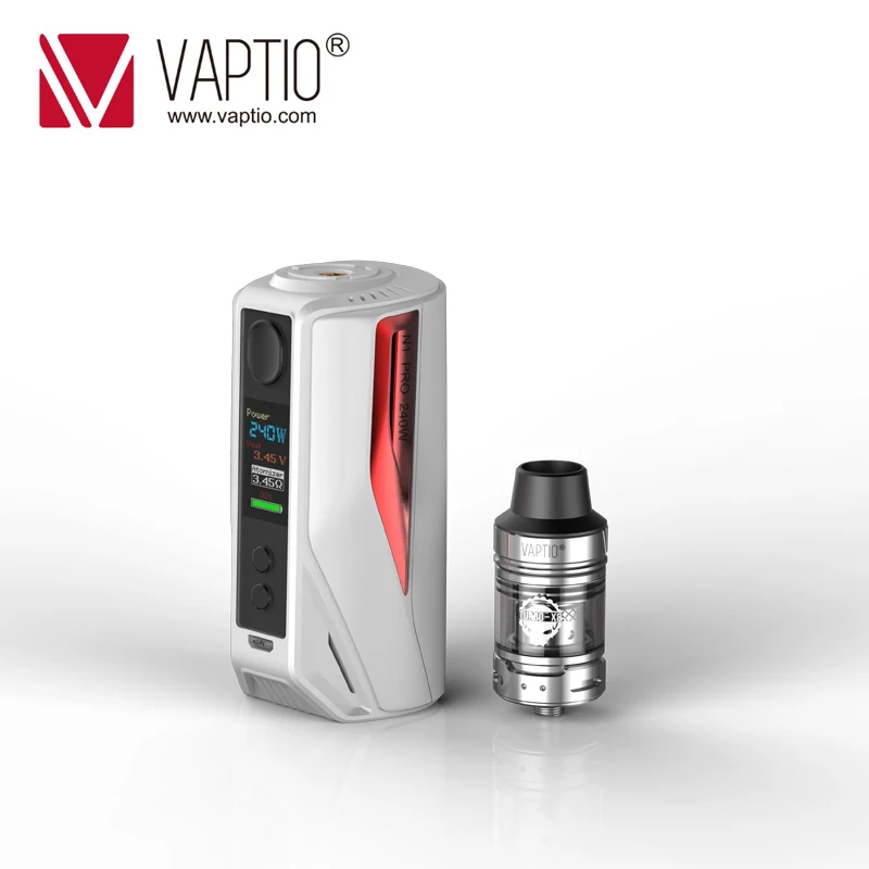 【Clearance】подарки Vape мод Vaptio N1 Pro2400W бокс мод для электронных сигарет Поддержка 2X18650 батареи без батареи - Цвет: white with red
