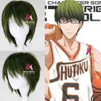 japanese anime kurokos basket green wig kuroko no basuke midorima shintaro green straight wig comic role play hair wig cap