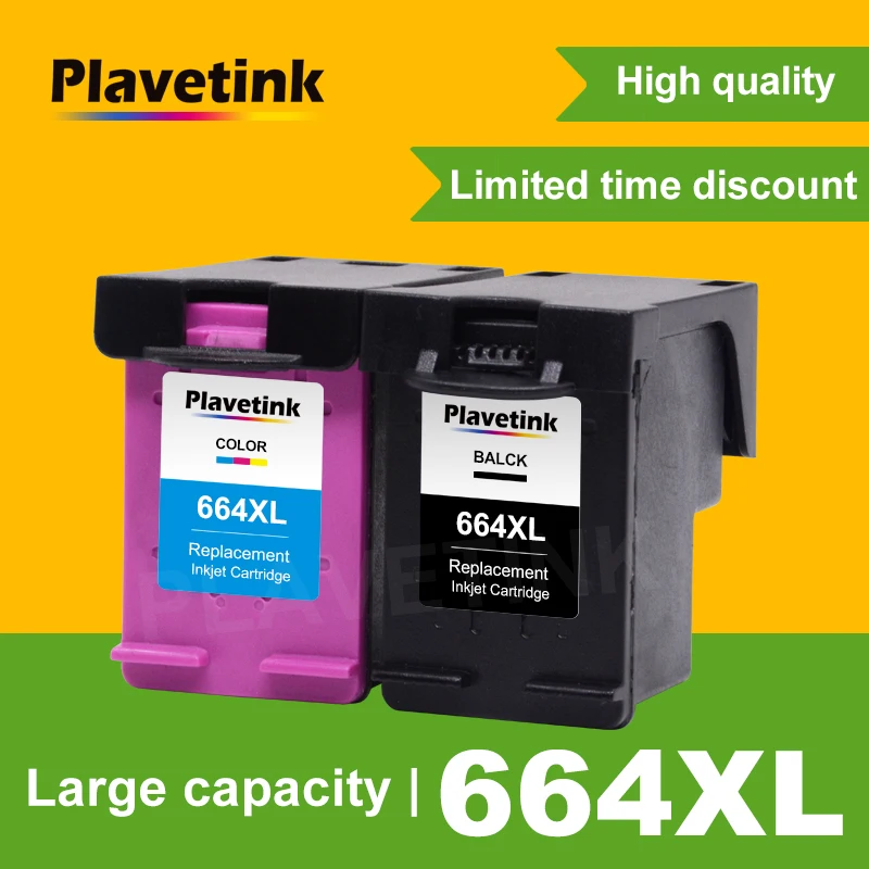 Чернильный картридж Plavetink для hp 664 черный триколор hp664 xl Deskjet 2600 5000 5200 1115 1118 2135 2138 3635