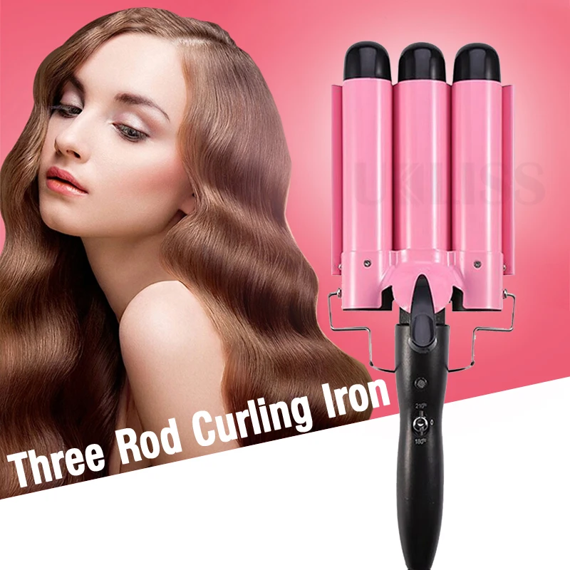 

Triple Curling Iron 3 Barrel Hair Curler Crimp Big Wave Hair Waver Styling Tools Curling Wand Curl Machine Corrugation for Hair