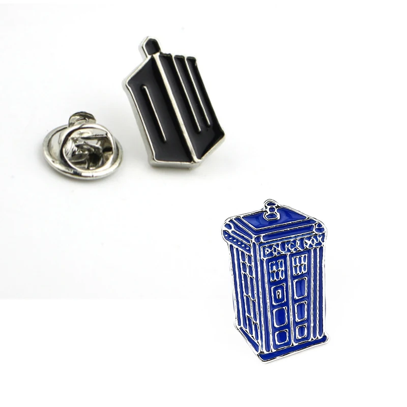 Фильм DW доктор черная эмаль на булавке полиции Для мужчин площади нагрудных