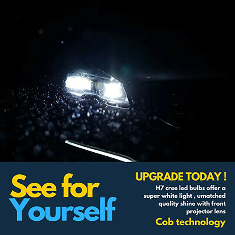 

Bulbs Headlight COB Canbus Error Free LED Lamp Left & Right High Quality