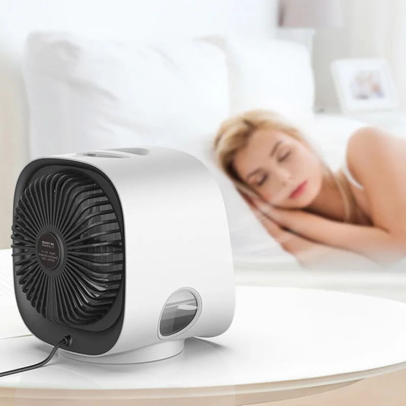 

Mini Fan USB Desktop Portable Air Cooler Air Cooled Fan Humidifier Fan Air Conditioner Light Desktop Office Bedroom Purifier
