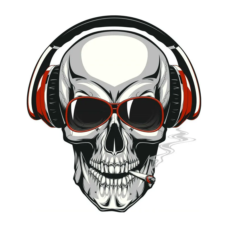 Наклейка на автомобиль с изображением курительного черепа 15 х15 см|Наклейки