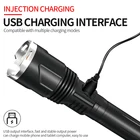 Мощный светодиодный фонарик, перезаряжаемый через USB фонарик, супер яркий тактический фонарик XHP110 26650 с аккумулятором USB для кемпинга, пешего туризма